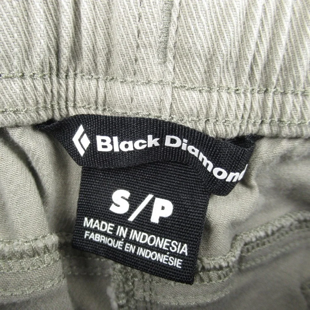 Black Diamond Mens S Dirtbag Climbing Pants Sage Green Elastic Waist Stretch